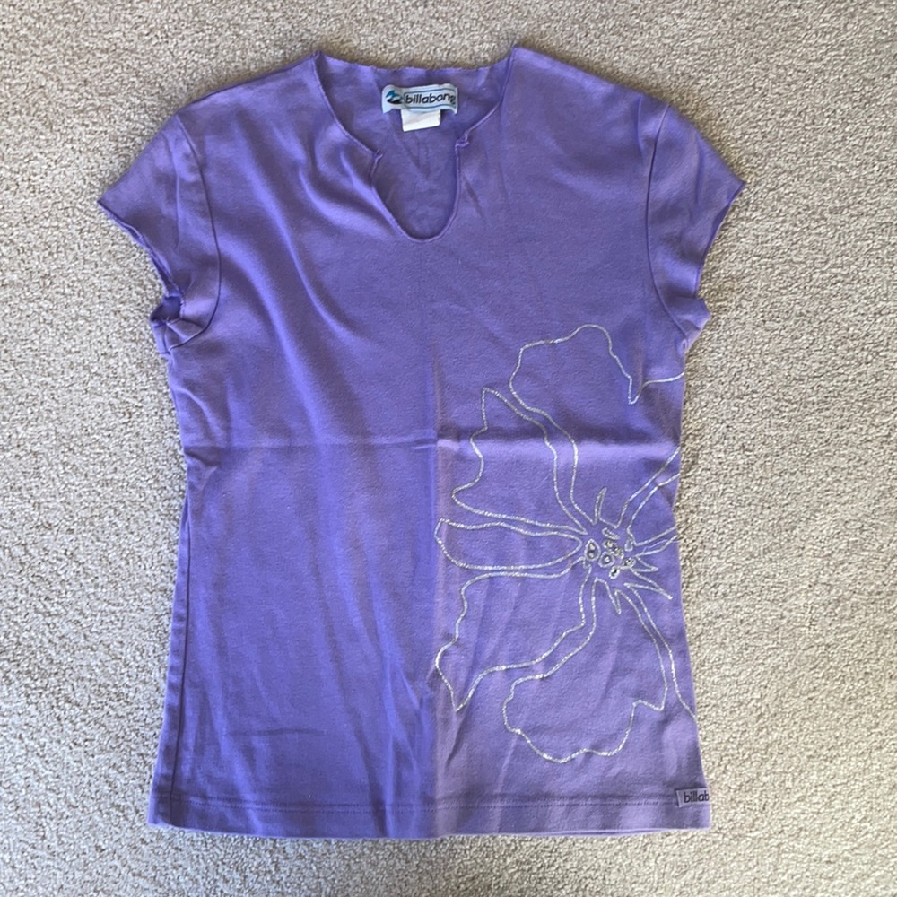 Billabong purple short sleeve top medium